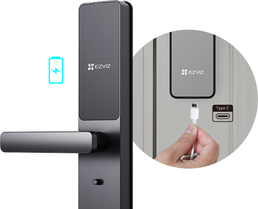 CERRADURA INTELIGENTE EZVIZ WIFI, MULTIPLES DESBLOQUEOS, IP67, TIMBRE INCORPORADO, HUELLAS, TARJETA