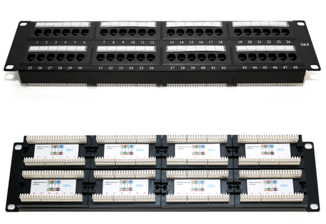 Patch Panel UTP Cat6A LinkedPro de 48 Puertos / Con Organizador.