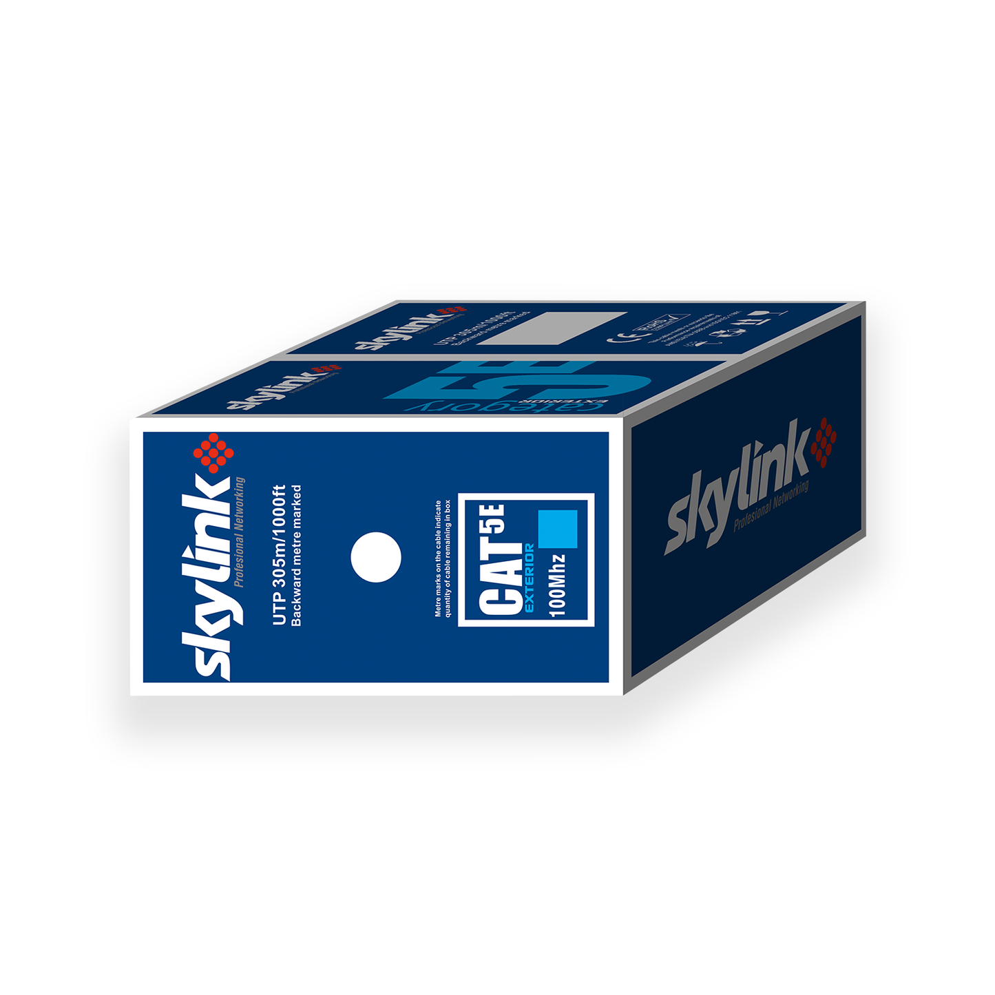 Cable UTP Cat5E Skylink / Color Negro / 1000 Pies por Rollo / Exterior.