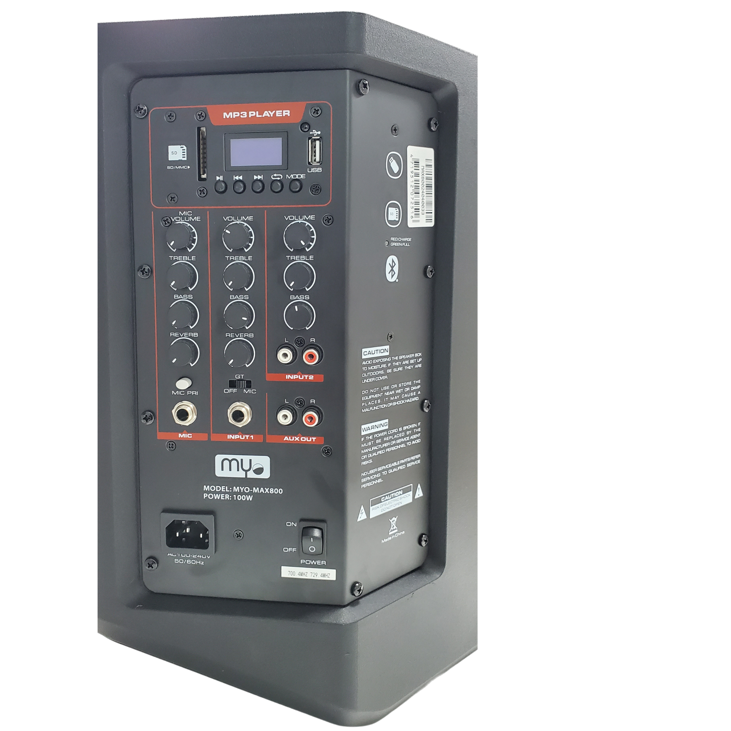 Parlante con batería MP3, 80W con micrófono inalámbrico UHF.