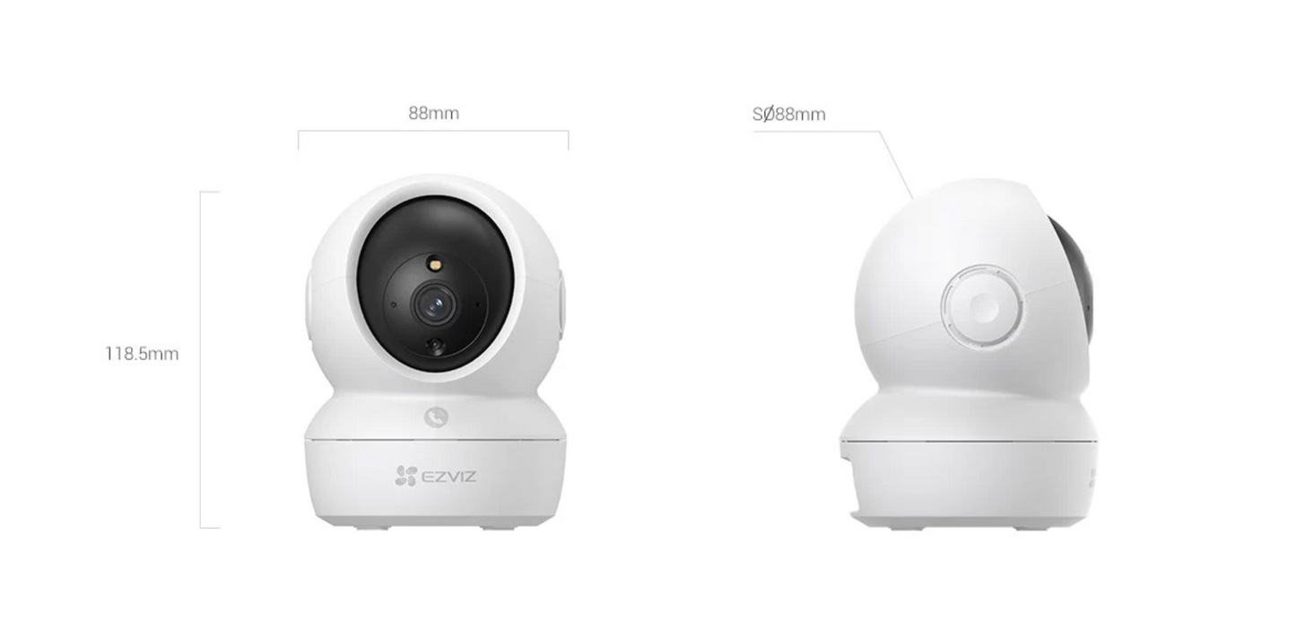 CAMARA EZVIZ DOMO 4MP, 360°, IR10MTS, DETECCION DE MOVIMIENTO, AUDIO BIDIRECCIONAL, TARJETA SD
