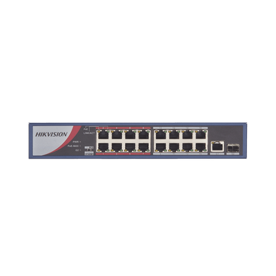 Switch POE Hikvision / 250Mts / 16 puertos / 10/100 Mbps / Larga Distancia.