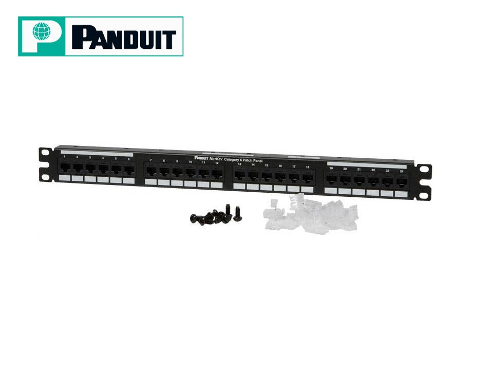 Patch panel 24 puertos Cat6 Netkey Panduit NK6PPG24Y
