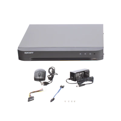 DVR Epcom 4MP de 4 Canales / Detección de Rostros / + 2 Canales IP / Evita faltas Alarmas
