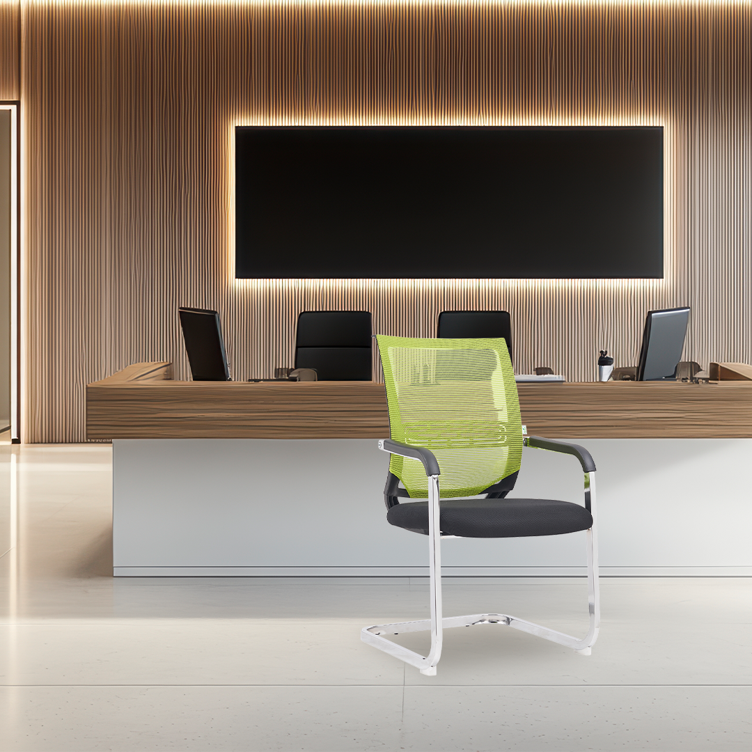 SILLA DE ESPERA Y RECEPCION SIT, COLOR VERDE, RESPALDO DE MALLA, SOPORTE LUMBAR, PESO 220LBS