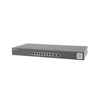 Router Ruijie Administrable Cloud 10 Puertos Gigabit hasta 200 clientes con desempeño de 1Gbps.