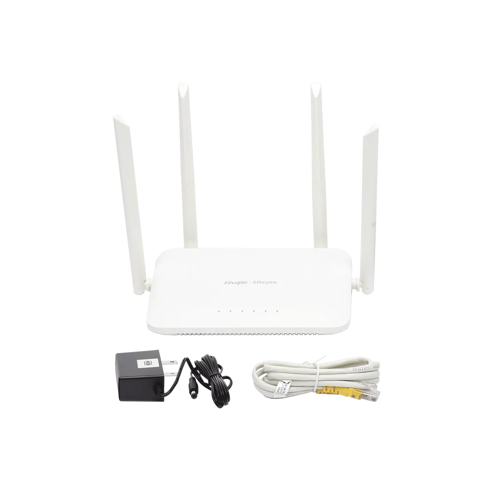 Router inalámbrico Ruijie Wifi Doble Banda / 1 Puerto Wan 10/100 y 3 Puertos Lan / Hasta 1200 Mbps.