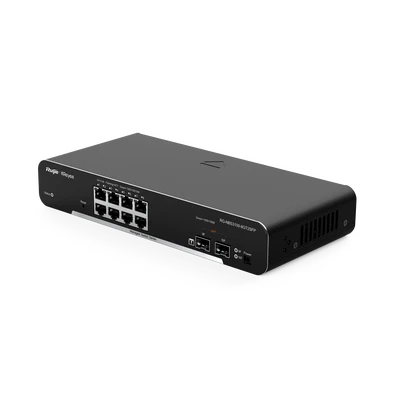 Switch Ruijie Administrable POE con 8 Puertos Gigabit 802.3af/at + 2 SFP.