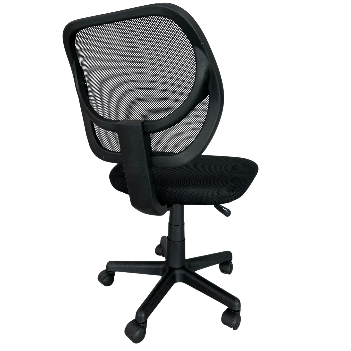 SILLA SECRETARIAL, TELA DE MALLA, ALTURA MEDIA, CONTROL NEUMÁTICO DE ALTURA, COLOR NEGRO