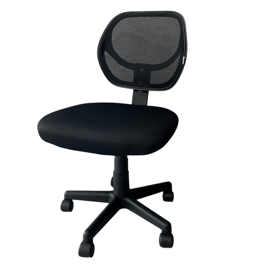 SILLA SECRETARIAL, TELA DE MALLA, ALTURA MEDIA, CONTROL NEUMÁTICO DE ALTURA, COLOR NEGRO