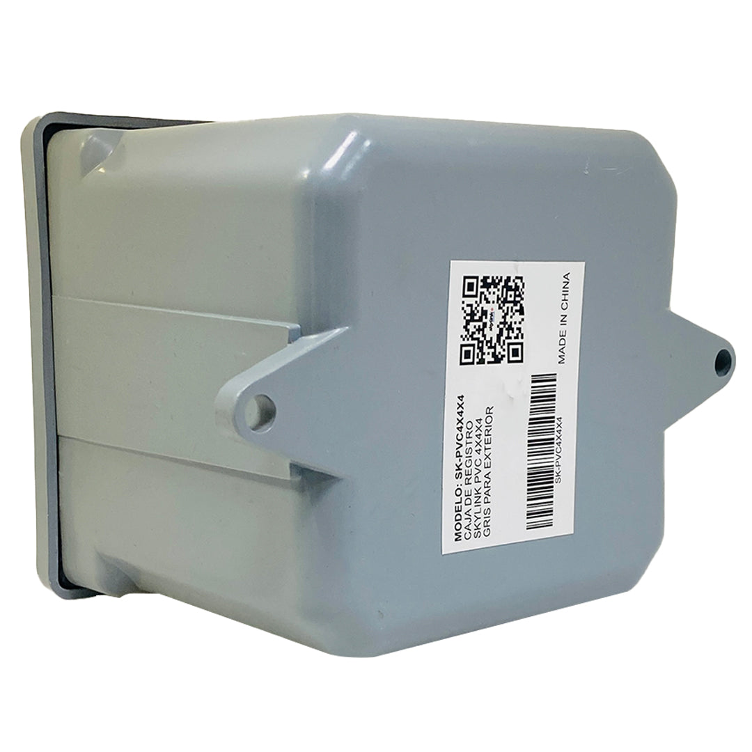 CAJA SKYLINK 4X4X4 DE REGISTRO PVC COLOR GRIS / EXTERIOR /  PESADA