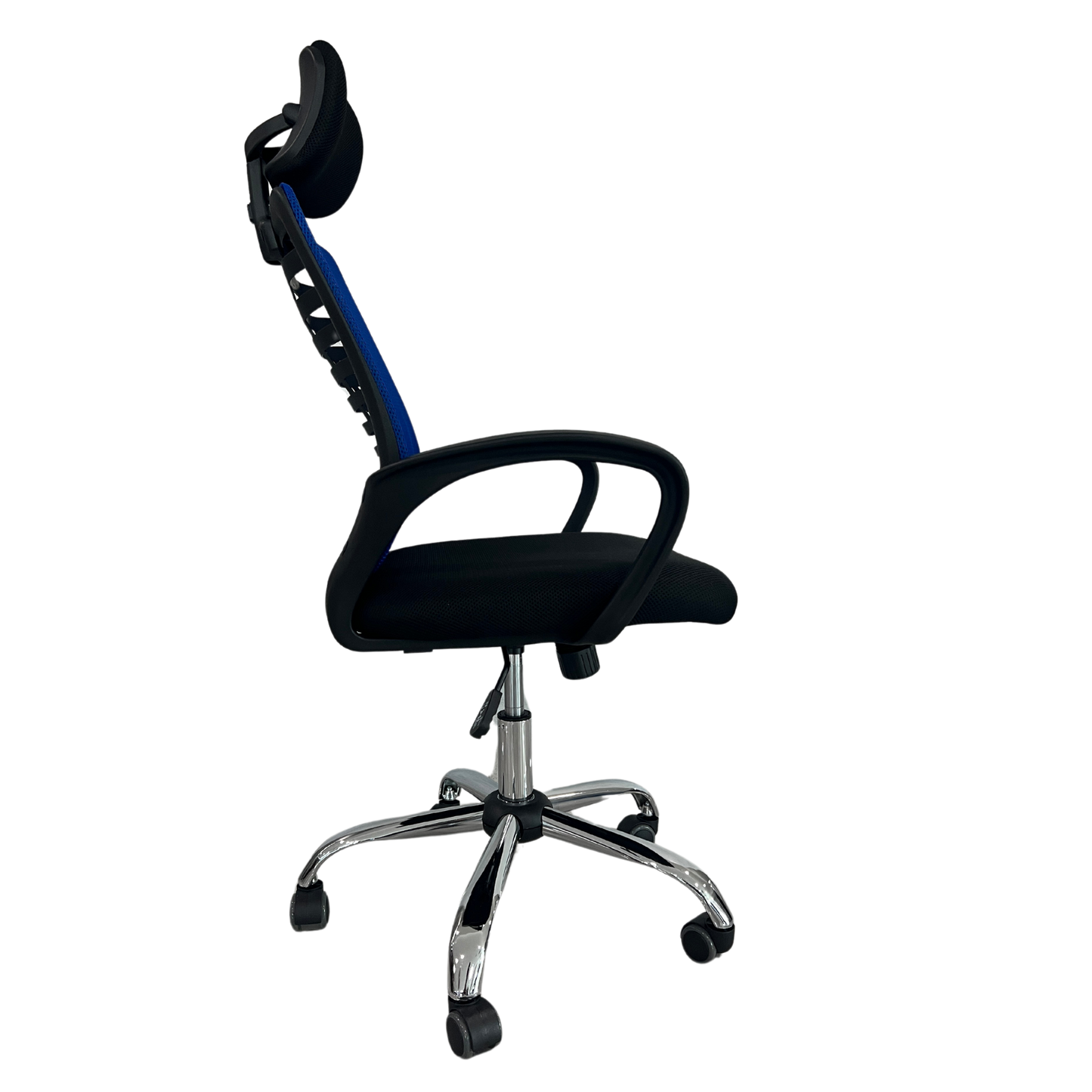 SILLA EJECUTIVA SIT, BASE CROMADA, COLOR AZUL, 200 LBS