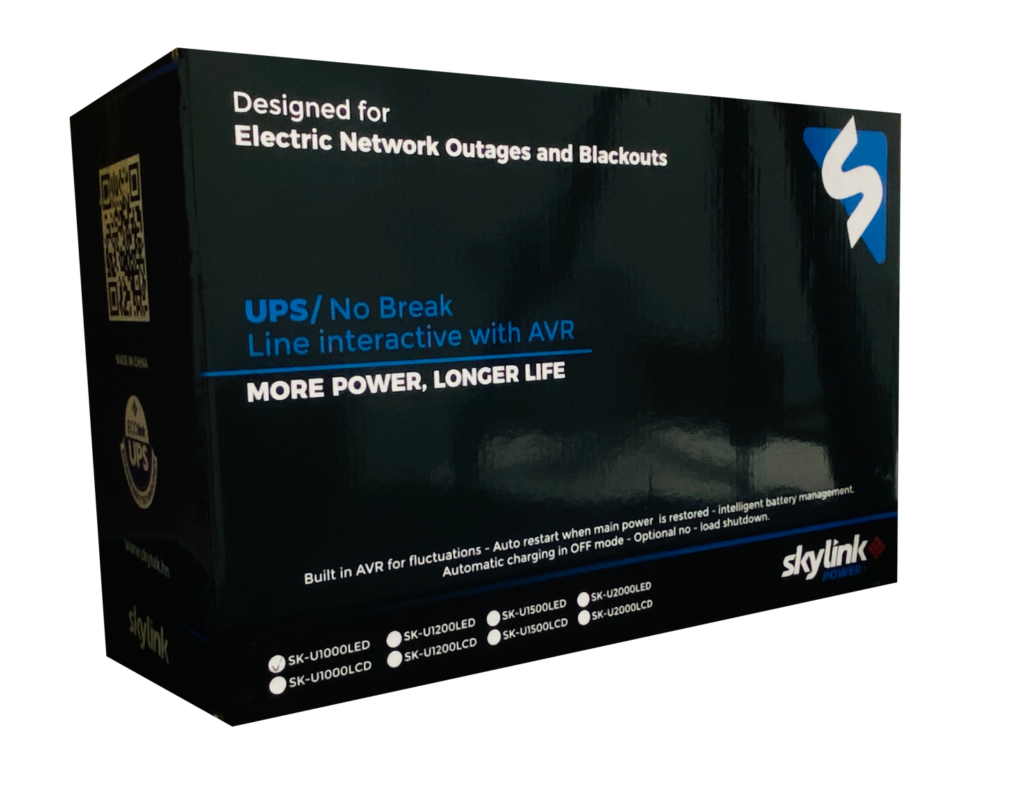 BATERIA UPS SKYLINK DE 1000VA/600W, LÍNEA INTERACTIVA ENTRADA/SALIDA 120 VCA,  REGULADOR DE VOLTAJE