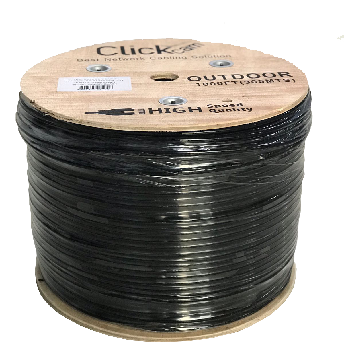 Cable Click Cam UTP CAT5 / Exterior / Color Negro / Doble Forro.