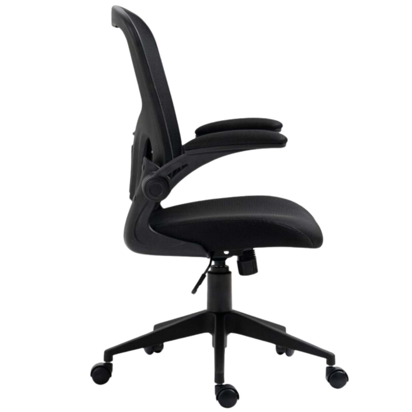 Silla de oficina respaldar medio SIT,superficie de nylon negro Reposabrazos ajustables y puma lumbar