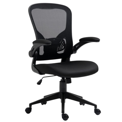 Silla de oficina respaldar medio SIT,superficie de nylon negro Reposabrazos ajustables y puma lumbar