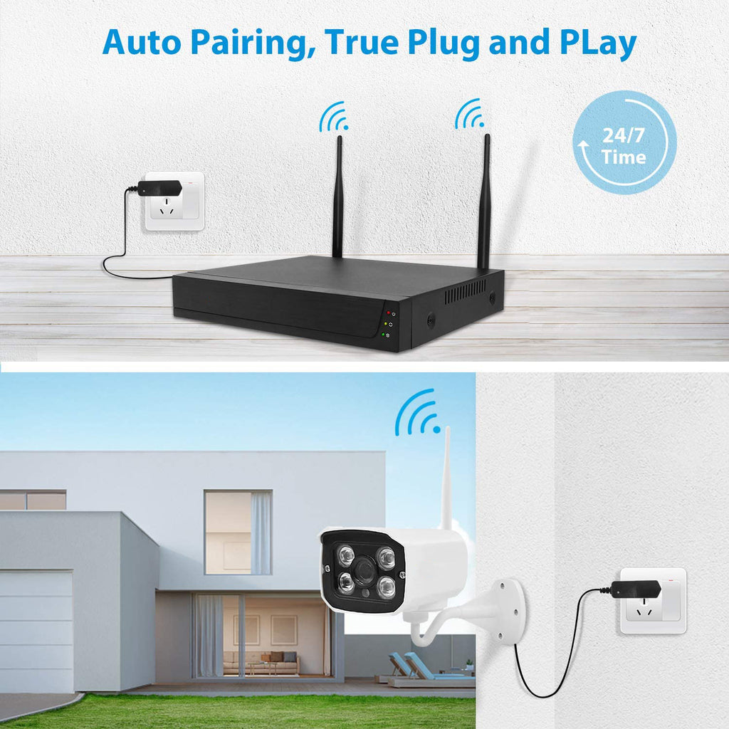 Kit de 8 Cámaras IP Wifi 2MP ZkTeco / Lente 3.6 mm / Detección de personas.