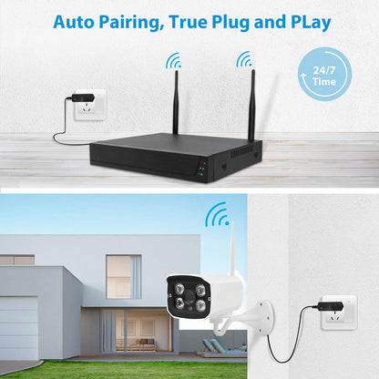 Kit de 8 Cámaras IP Wifi 2MP ZkTeco / Lente 3.6 mm / Detección de personas.