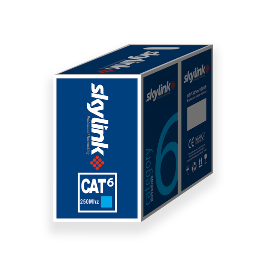 Cable UTP Cat6 Skylink / Color Negro / 1000 Pies por Rollo / Exterior.