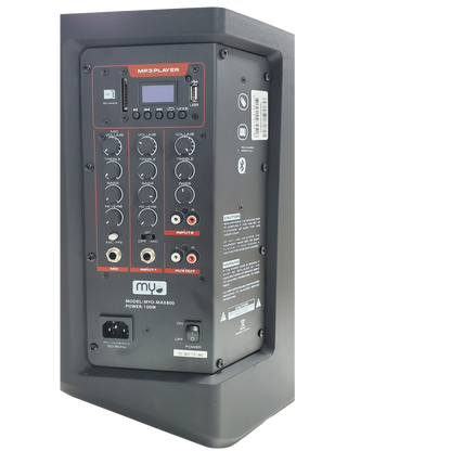 Parlante con batería MP3, 80W con micrófono inalámbrico UHF.