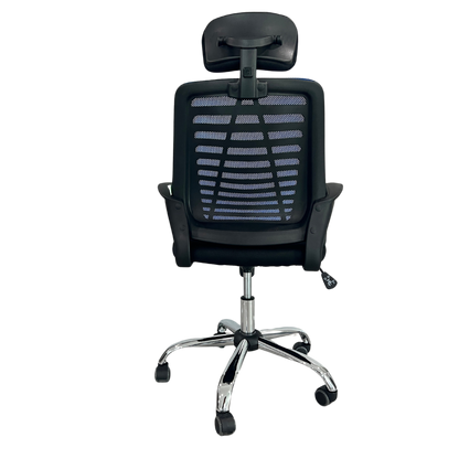 SILLA EJECUTIVA SIT, BASE CROMADA, COLOR AZUL, 200 LBS