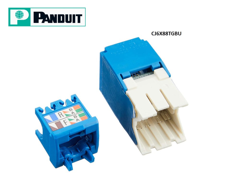 Jack RJ45 Cat6A 10 Gb/s Azul Mini-Com Panduit CJ6X88TGBU