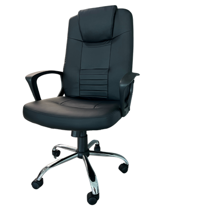 SILLA EJECUTIVA SIT, RESPALDAR ALTO, PIEL SINTETICA, 250 LBS, BASE CROMADA