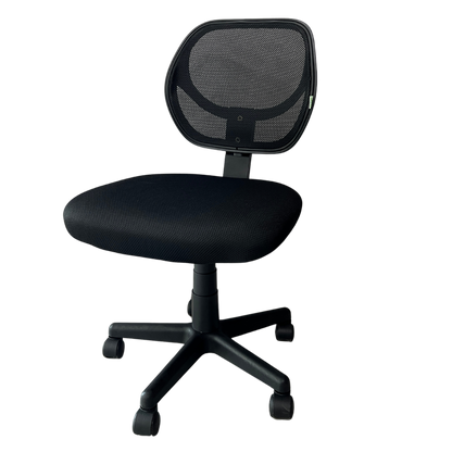 SILLA SECRETARIAL, TELA DE MALLA, ALTURA MEDIA, CONTROL NEUMÁTICO DE ALTURA, COLOR NEGRO