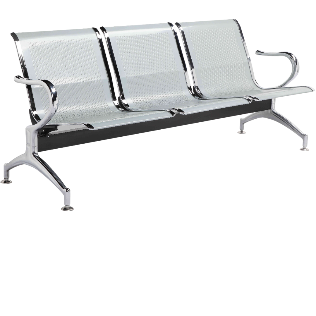 SILLA DE ESPERA INDIVIDUAL CROMADA CON BRAZO