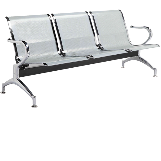 SILLA DE ESPERA INDIVIDUAL CROMADA CON BRAZO