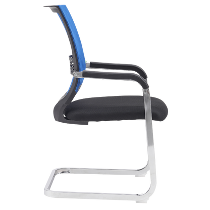 SILLA DE ESPERA Y RECEPCION SIT, COLOR AZUL, RESPALDO DE MALLA, SOPORTE LUMBAR, PESO 220LBS