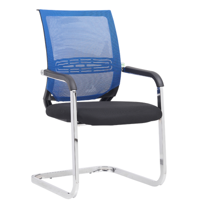 SILLA DE ESPERA Y RECEPCION SIT, COLOR AZUL, RESPALDO DE MALLA, SOPORTE LUMBAR, PESO 220LBS