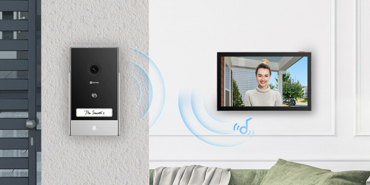 VIDEOPORTERO EZVIZ 4MP PANTALLA Y TIMBRE, DETECCION DE PERSONAS, IP67, AUDIO 2 VIAS, DESBLOQUEO RFID