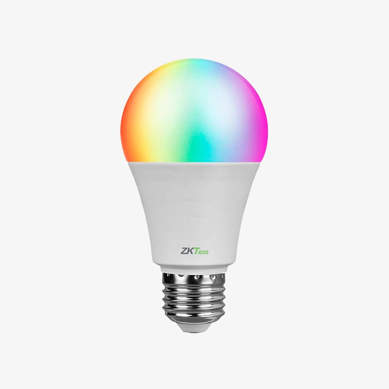 BOMBILLO ZKTECO LED RBG INTELIGENTE WIFI, MULTICOLOR, COMPATIBLE CON ALEXA Y GOOGLE