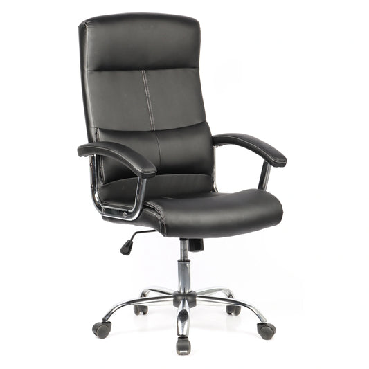 Silla Ejecutiva con Brazos de Cromo Acolchonados