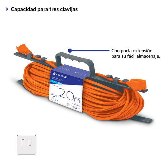 Extension Electrica de 20 mts Volteck / ER-20X16.