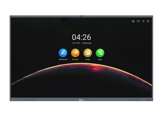 Pantalla Digital Interactiva Zkteco 86” / 4K UHD / Bisel Delgado / Cámara 13MP / Wifi Incorporado