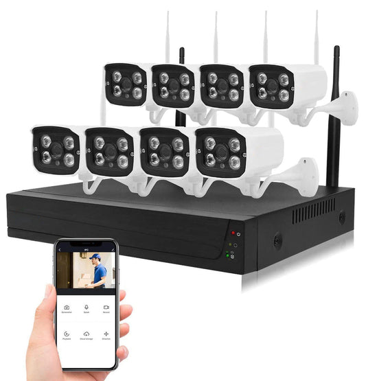 Kit de 8 Cámaras IP Wifi 2MP ZkTeco / Lente 3.6 mm / Detección de personas.