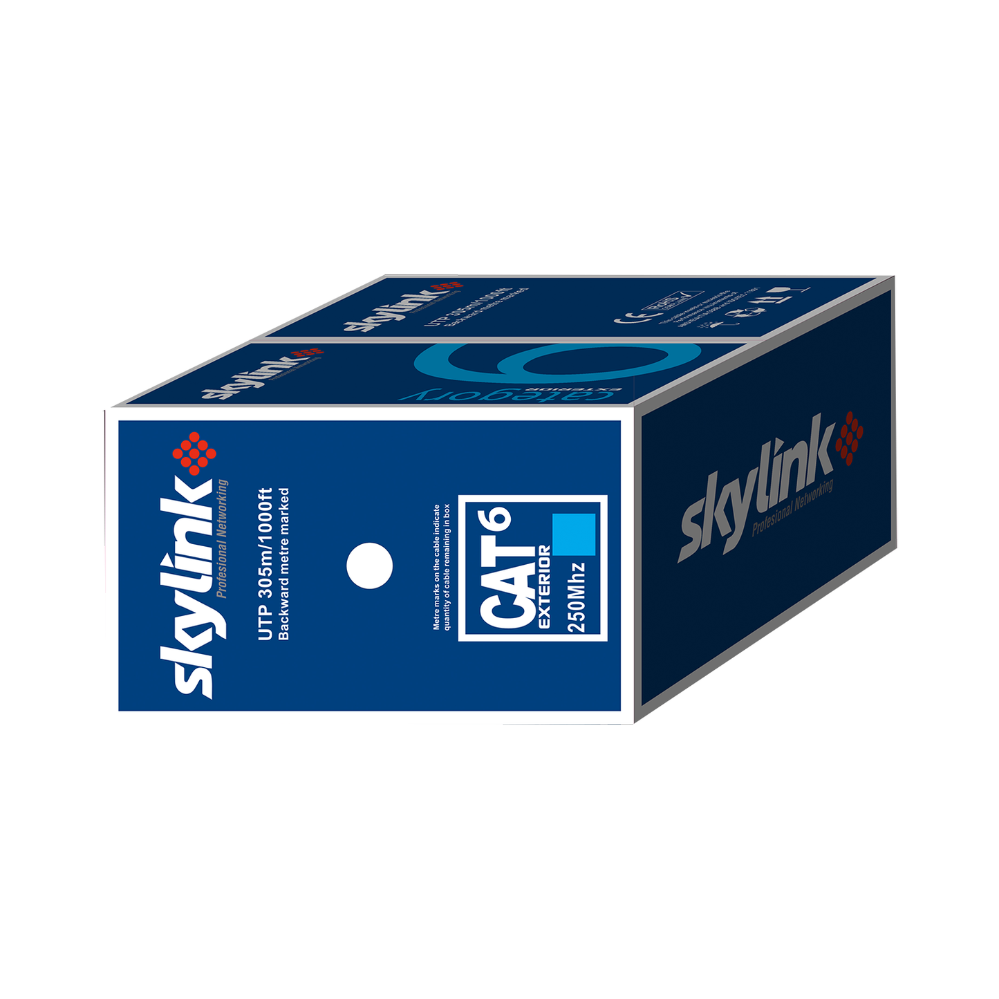 Cable UTP Cat6 Skylink / Color Negro / 1000 Pies por Rollo / Exterior.