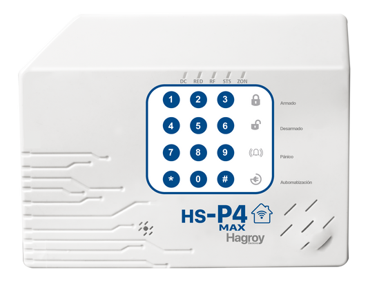 Panel de Alarma Residencial Hagroy 8 Zonas / 6 Inalámbricas/ 2 Zonas Cableadas.