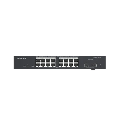 Switch Ruijie Administrable 16 Puertos Gigabit PoE 802.3af/at + 2 SFP 240W.