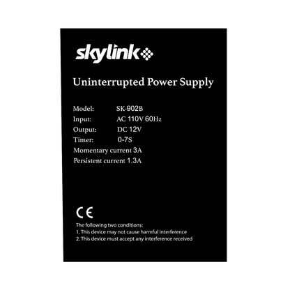 Fuente de poder Skylink con Gabinete / 2 relay con timer / 0.7 Seg / 3AMP-12V.