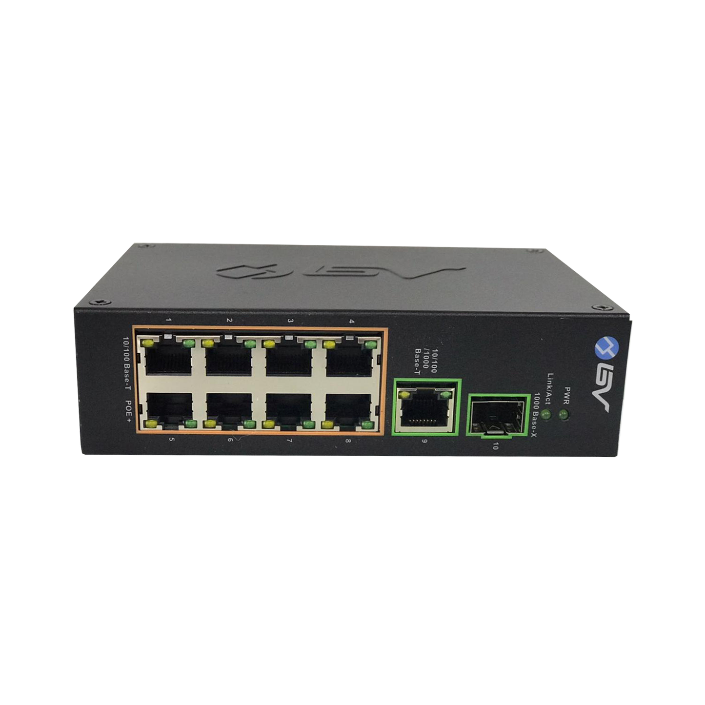 Switch POE BV de 8 Puertos + 2 Gigabit para Alta Temperatura.