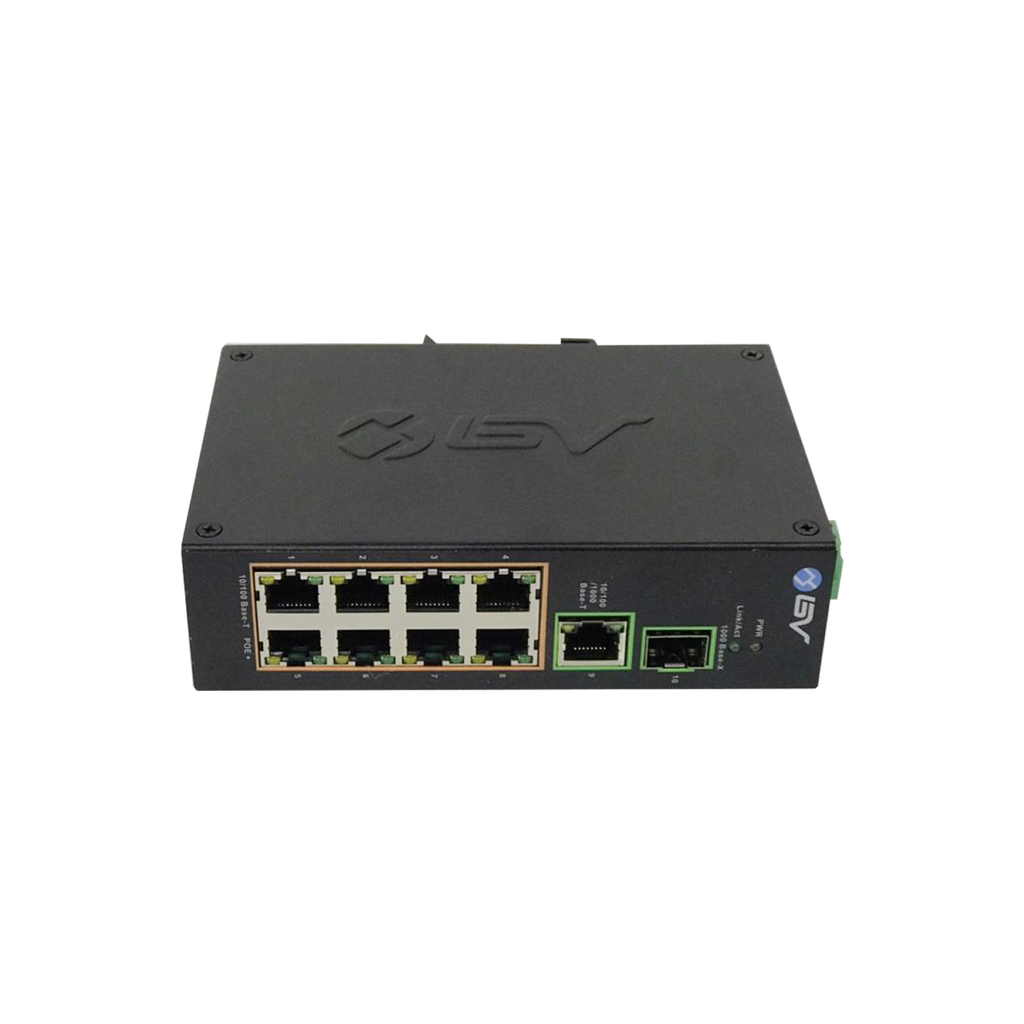 Switch POE BV de 8 Puertos + 2 Gigabit para Alta Temperatura.