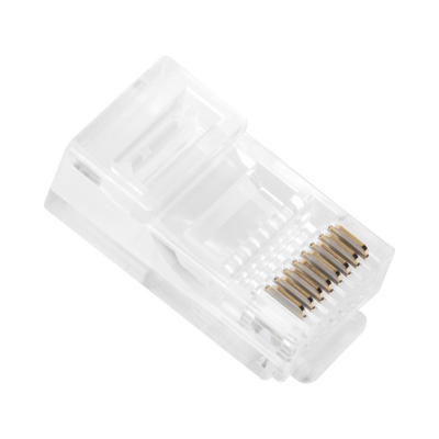 Bote con 100 Piezas de Plug Modular RJ45 Cat5e Sin Blindaje.