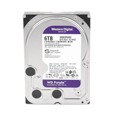 Disco Duro WD de 6TB Purple / Para Videovigilancia / 3 años de Garantía