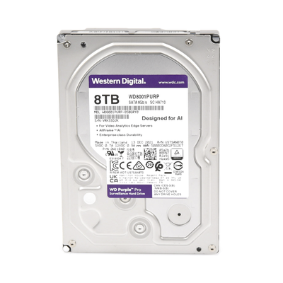 Disco Duro WD de 8TB Purple / Para Videovigilancia / 3 años de Garantía