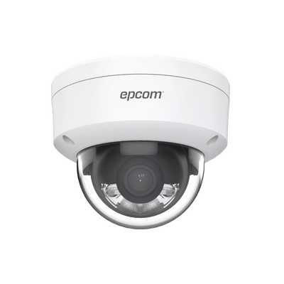 Cámara Domo Epcom IP 4MP / Lente 2.8mm / SensePlus / Color Plus / IP67 / 30 mts Luz Blanca.