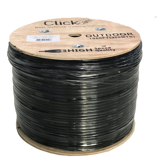 Cable Click Cam UTP CAT5 / Exterior / Color Negro / Doble Forro.