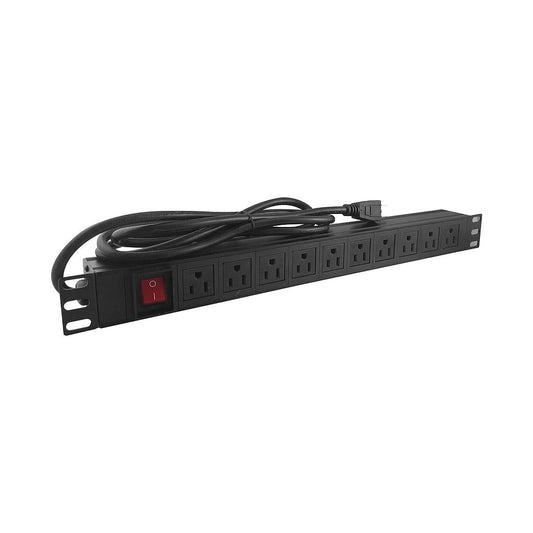 PDU de 10 Tomas, Horizontal 1U, Cable 3M.